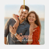 Aangepaste verloofde paar foto keramisch ornament (Achterkant)