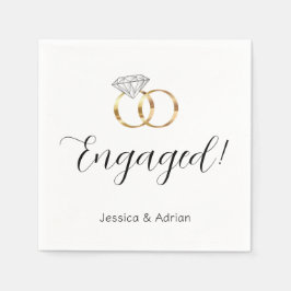 Aangepaste verloofde witte gouden diamanten trouwr servet