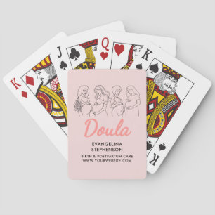 Aangepaste verloskundige roze geboorte kraamdoula pokerkaarten