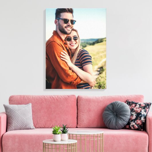 Aangepaste Verloving bruiloft foto Canvas Afdruk (Insitu (Woonkamer))