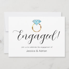 Aangepaste Verloving Diamanten Ring Verloving Fees Kaart