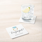 Aangepaste Verloving Diamond Ring Verloving Feest Kartonnen Onderzetters (Insitu)