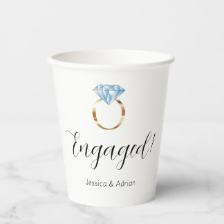 Aangepaste Verloving Diamond Ring Verloving Feest Papieren Bekers