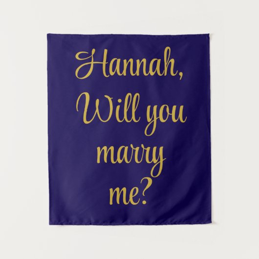 Aangepaste Verloving Gepersonaliseerd Wil je met m Wandkleed (Voorkant)