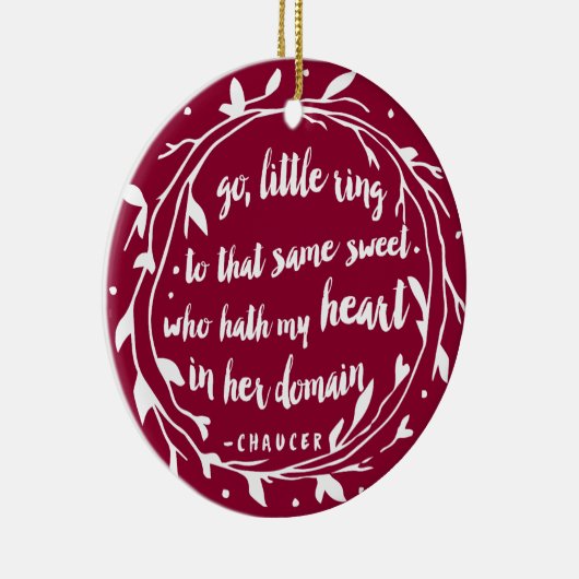 Aangepaste Verloving | Hollyberry Keramisch Ornament (Rechts)