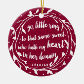 Aangepaste Verloving | Hollyberry Keramisch Ornament (Voorkant)