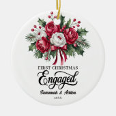 Aangepaste Verloving Keepsake, Verloving Gift Keramisch Ornament (Voorkant)