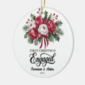 Aangepaste Verloving Keepsake, Verloving Gift Keramisch Ornament (Links)