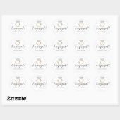 Aangepaste Verloving Met Witte Diamanten Ring Ronde Sticker (Vel)