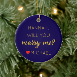 Aangepaste verloving Persoonlijke Wil je met me tr Keramisch Ornament
