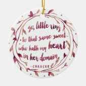 Aangepaste Verloving | WATERVERF Keramisch Ornament (Voorkant)