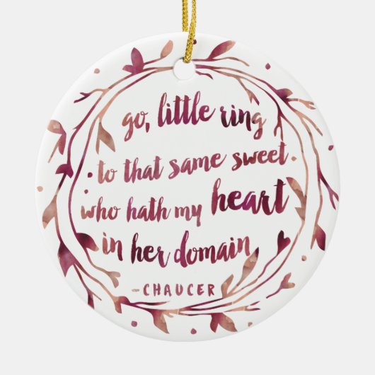 Aangepaste Verloving | WATERVERF Keramisch Ornament (Voorkant)