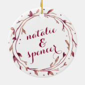 Aangepaste Verloving | WATERVERF Keramisch Ornament (Achterkant)