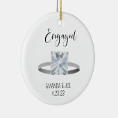 Aangepaste Verlovingen ringillustratie Keramisch Ornament (Rechts)