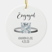 Aangepaste Verlovingen ringillustratie Keramisch Ornament (Voorkant)