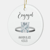 Aangepaste Verlovingen ringillustratie Keramisch Ornament (Links)