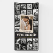 Aangepaste verlovingsbanner, retro fotocollage 4x8 spandoek (Verticaal)