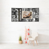 Aangepaste verlovingsbanner, retro fotocollage 4x8 spandoek (Insitu)
