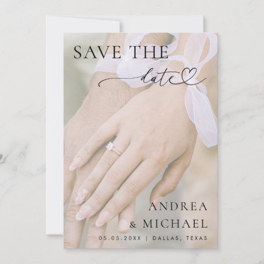 Aangepaste verlovingsring Foto Vervuild Vervagende Save The Date (Voorkant)