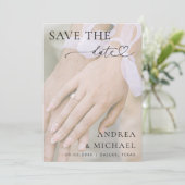 Aangepaste verlovingsring Foto Vervuild Vervagende Save The Date (Staand voorkant)