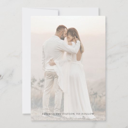 Aangepaste verlovingsring Foto Vervuild Vervagende Save The Date (Achterkant)