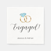 Aangepaste verlovingsring verlovingsfeest servet (Voorkant)