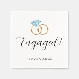 Aangepaste verlovingsring verlovingsfeest servet