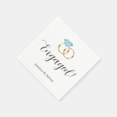 Aangepaste verlovingsring verlovingsfeest servet (Hoek)