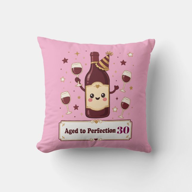 Aangepaste Verouderd tot Perfectie Schattige Wijn  Kussen (Voorkant)