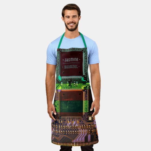 Aangepaste verpakking en Glitch printkaart robotic Schort (Gedragen)