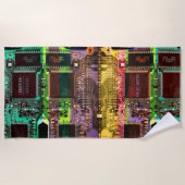 Aangepaste verpakking en Glitch printkaart robotic Strandlaken (Voorkant)