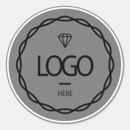 Aangepaste verpakking met aangepast Logo grijs Lij Ronde Sticker