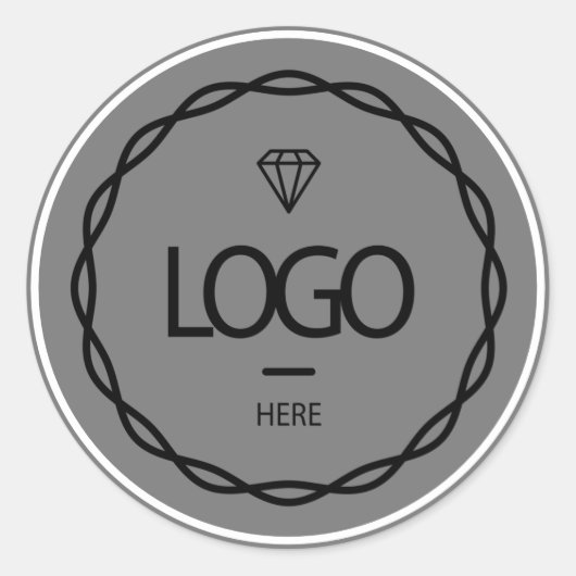 Aangepaste verpakking met aangepast Logo grijs Lij Ronde Sticker (Voorkant)