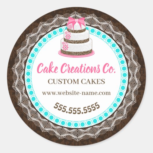 Aangepaste verpakking voor legante koekjes ronde sticker (Voorkant)