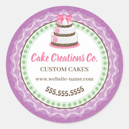 Aangepaste verpakking voor legante koekjes ronde sticker (Voorkant)