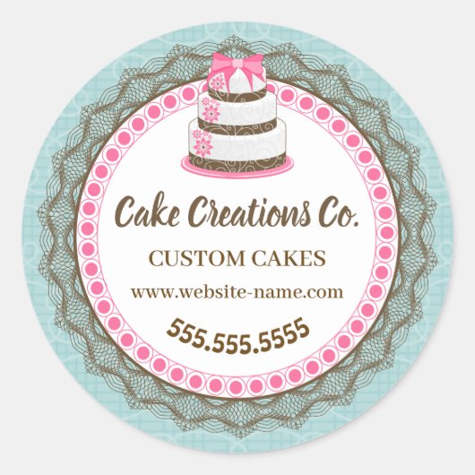 Aangepaste verpakking voor legante koekjes ronde sticker (Voorkant)