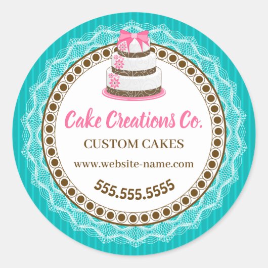 Aangepaste verpakking voor legante koekjes ronde sticker (Voorkant)