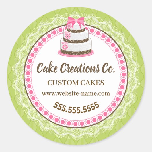 Aangepaste verpakking voor legante koekjes ronde sticker (Voorkant)