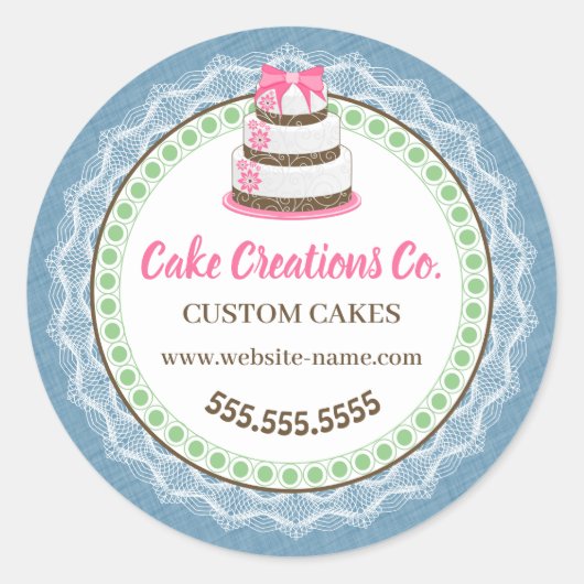 Aangepaste verpakking voor legante koekjes ronde sticker (Voorkant)