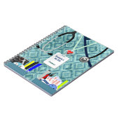 Aangepaste verpleegdozen blauw en Blauwgroen Notitieboek (Linkerzijde)