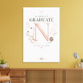 Aangepaste verpleegkundige afgestudeerd 2026 monog canvas afdruk (Insitu (Woonkamer))