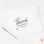 aangepaste verpleegkundige afstuderen gunst sticke ovale sticker (Envelop)