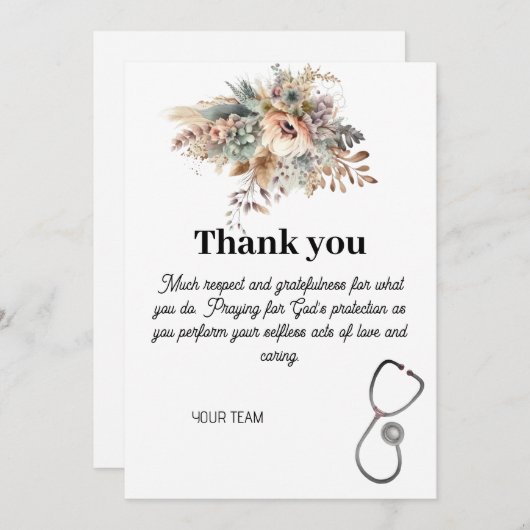 Aangepaste verpleegkundige Bedankt Gezondheidszorg (Voorkant / Achterkant)