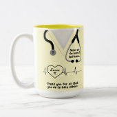 Aangepaste verpleegkundigen Bedankt Mok Naam toevo (Links)