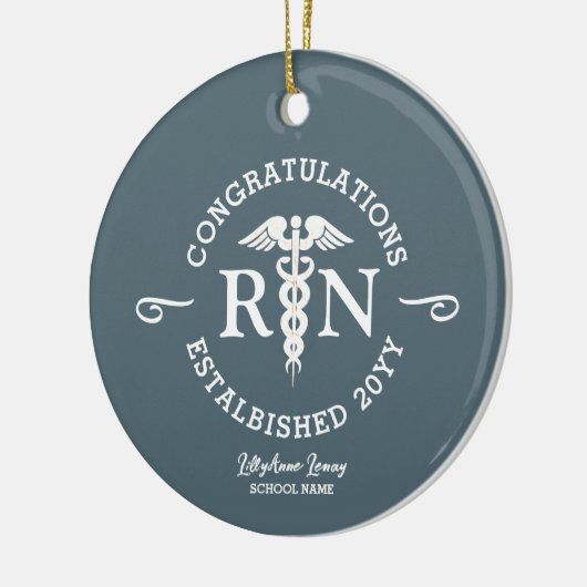 Aangepaste verpleegschool Afstuderen Keepomwille Keramisch Ornament (Links)