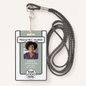 Aangepaste verpleegster Home Health Aide Foto Logo Badge (Voorkant met draagriem)