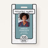 Aangepaste verpleegster Home Health Aide Foto Logo Badge (Voorkant)