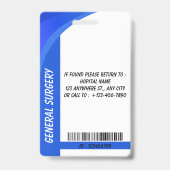 Aangepaste verpleegster ID-badge voor medewerkers  Badge (Achterkant)