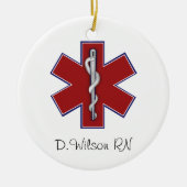 Aangepaste verpleegster keramisch ornament (Voorkant)
