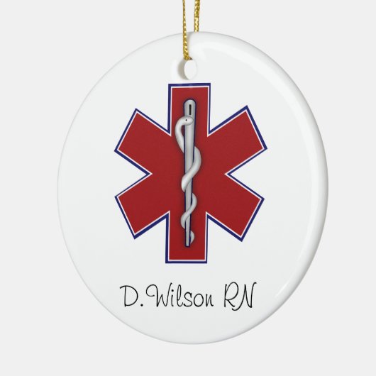 Aangepaste verpleegster keramisch ornament (Links)